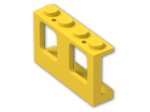 LEGO® Brick: Window 1 x 4 x 2 Plane with Single Hole Top and Bottom for Glass 61345 | Color: Bright Yellow