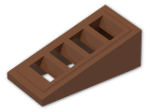 LEGO® Brick: Slope Brick 18 2 x 1 x  2/3 Grille 61409 | Color: Reddish Brown