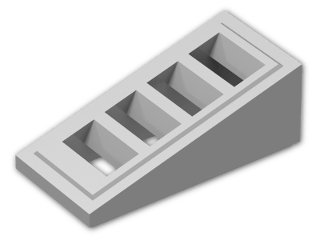 LEGO® Brick: Slope Brick 18 2 x 1 x  2/3 Grille 61409 | Color: Silver Metallic