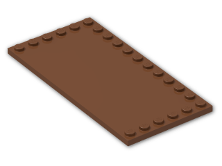 LEGO® Stein: Tile 6 x 12 with Studs on Edges 6178 | Farbe: Reddish Brown