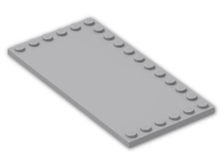 LEGO® Brick: Tile 6 x 12 with Studs on Edges 6178 | Color: Medium Stone Grey