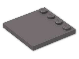LEGO® Brick: Tile 4 x 4 with Studs on Edge 6179 | Color: Dark Stone Grey