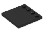 LEGO® Brick: Tile 4 x 4 with Studs on Edge 6179 | Color: Black
