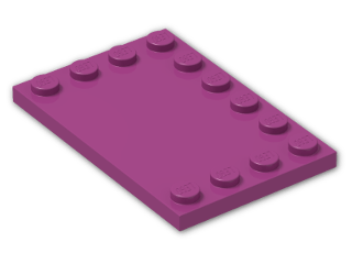 LEGO® Brick: Tile 4 x 6 with Studs on Edges 6180 | Color: Bright Reddish Violet