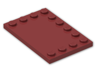 LEGO® Brick: Tile 4 x 6 with Studs on Edges 6180 | Color: New Dark Red
