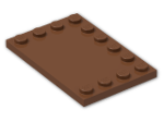 LEGO® Stein: Tile 4 x 6 with Studs on Edges 6180 | Farbe: Reddish Brown