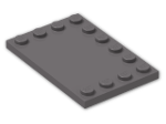 LEGO® Brick: Tile 4 x 6 with Studs on Edges 6180 | Color: Dark Stone Grey