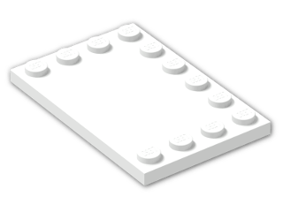 LEGO® Stein: Tile 4 x 6 with Studs on Edges 6180 | Farbe: White
