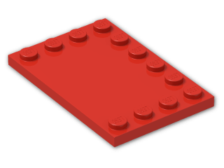 LEGO® Stein: Tile 4 x 6 with Studs on Edges 6180 | Farbe: Bright Red