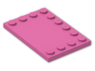 LEGO® Brick: Tile 4 x 6 with Studs on Edges 6180 | Color: Bright Purple