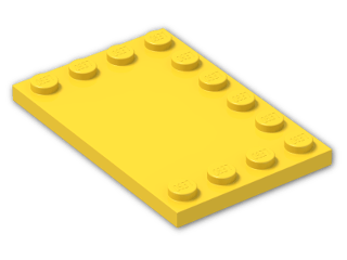 LEGO® Stein: Tile 4 x 6 with Studs on Edges 6180 | Farbe: Bright Yellow