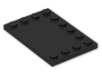 LEGO® Brick: Tile 4 x 6 with Studs on Edges 6180 | Color: Black
