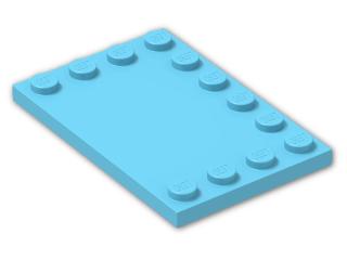 LEGO® Stein: Tile 4 x 6 with Studs on Edges 6180 | Farbe: Medium Azur