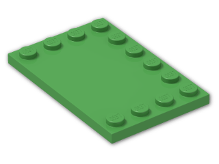 LEGO® Brick: Tile 4 x 6 with Studs on Edges 6180 | Color: Bright Green