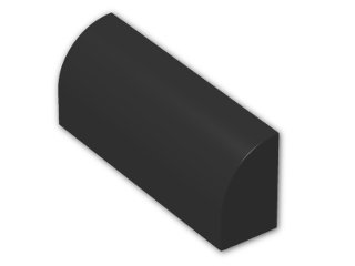 LEGO® Brick: Brick 1 x 4 x 1.333 with Curved Top 6191 | Color: Black