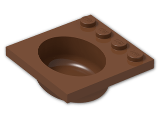 LEGO® Stein: Belville Sink 4 x 4 Oval 6195 | Farbe: Reddish Brown
