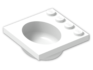 LEGO® Stein: Belville Sink 4 x 4 Oval 6195 | Farbe: White