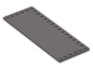 LEGO® Brick: Tile 6 x 16 with Studs on 3 Edges 6205 | Color: Dark Stone Grey