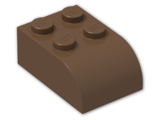 LEGO® Brick: Brick 2 x 3 with Curved Top 6215 | Color: Brown