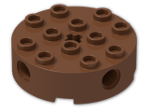 LEGO® Stein: Brick 4 x 4 Round with Holes 6222 | Farbe: Reddish Brown