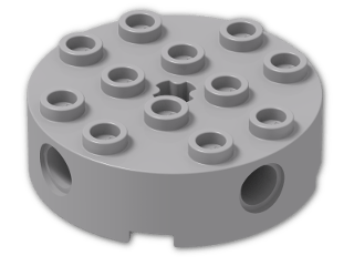 LEGO® Brick: Brick 4 x 4 Round with Holes 6222 | Color: Medium Stone Grey