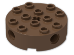 LEGO® Brick: Brick 4 x 4 Round with Holes 6222 | Color: Brown