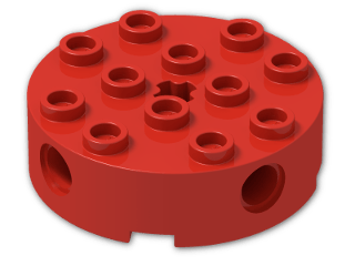 LEGO® Stein: Brick 4 x 4 Round with Holes 6222 | Farbe: Bright Red