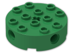 LEGO® Stein: Brick 4 x 4 Round with Holes 6222 | Farbe: Dark Green