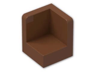 LEGO® Brick: Panel 1 x 1 x 1 Corner with Rounded Corners 6231 | Color: Reddish Brown