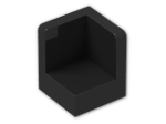 LEGO® Brick: Panel 1 x 1 x 1 Corner with Rounded Corners 6231 | Color: Black