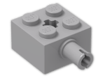 LEGO® Brick: Brick 2 x 2 with Pin and Axlehole 6232 | Color: Medium Stone Grey