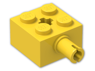LEGO® Brick: Brick 2 x 2 with Pin and Axlehole 6232 | Color: Bright Yellow