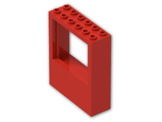 LEGO® Stein: Panel 2 x 6 x 6 with Window Hole 6236 | Farbe: Bright Red