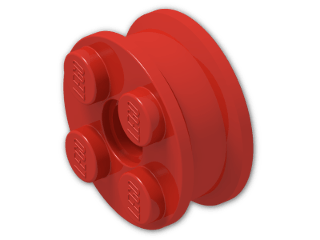 LEGO® Brick: Wheel Rim 10 x 17.4 with 4 Studs and Technic Peghole 6248 | Color: Bright Red
