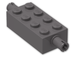 LEGO® Brick: Brick 2 x 4 with Pins 6249 | Color: Dark Stone Grey