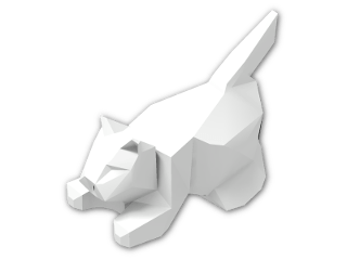LEGO® Stein: Animal Cat Crouching 6251 | Farbe: White