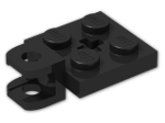 LEGO® Brick: Plate 2 x 2 with Square Towball Socket and Axlehole 63082 | Color: Black