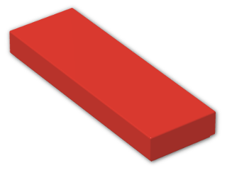 LEGO® Brick: Tile 1 x 3 with Groove 63864 | Color: Bright Red