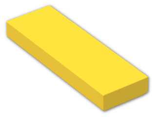 LEGO® Brick: Tile 1 x 3 with Groove 63864 | Color: Bright Yellow