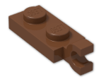 LEGO® Brick: Plate 1 x 2 with Clip Horizontal on End (Thick C-Clip) 63868 | Color: Reddish Brown