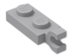 LEGO® Brick: Plate 1 x 2 with Clip Horizontal on End (Thick C-Clip) 63868 | Color: Medium Stone Grey