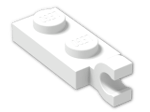LEGO® Brick: Plate 1 x 2 with Clip Horizontal on End (Thick C-Clip) 63868 | Color: White