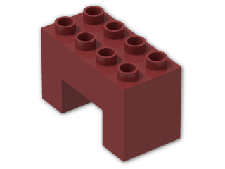 LEGO® Brick: Duplo Brick 2 x 4 x 2 with 2 x 2 Cutout on Bottom 6394 | Color: New Dark Red
