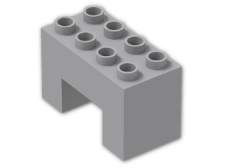 LEGO® Stein: Duplo Brick 2 x 4 x 2 with 2 x 2 Cutout on Bottom 6394 | Farbe: Medium Stone Grey