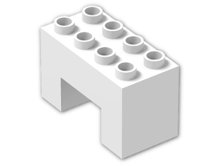 LEGO® Stein: Duplo Brick 2 x 4 x 2 with 2 x 2 Cutout on Bottom 6394 | Farbe: White