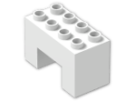 LEGO® Stein: Duplo Brick 2 x 4 x 2 with 2 x 2 Cutout on Bottom 6394 | Farbe: White