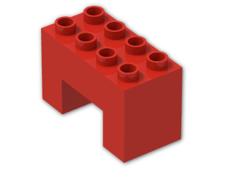 LEGO® Brick: Duplo Brick 2 x 4 x 2 with 2 x 2 Cutout on Bottom 6394 | Color: Bright Red