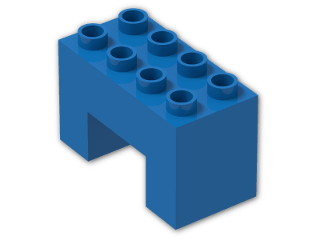 LEGO® Brick: Duplo Brick 2 x 4 x 2 with 2 x 2 Cutout on Bottom 6394 | Color: Bright Blue