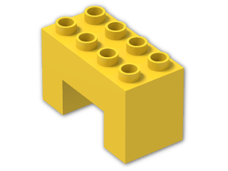 LEGO® Stein: Duplo Brick 2 x 4 x 2 with 2 x 2 Cutout on Bottom 6394 | Farbe: Bright Yellow
