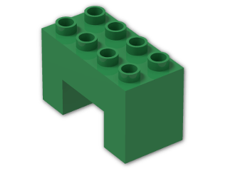 LEGO® Brick: Duplo Brick 2 x 4 x 2 with 2 x 2 Cutout on Bottom 6394 | Color: Dark Green